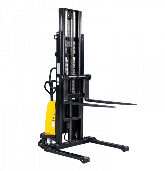 Semi Electric stacker wide leg Side
